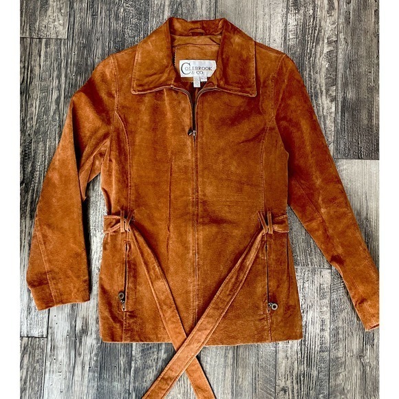 Colebrook Jackets & Blazers - Colebrook And Co. Leather Coat Small Belted‎ Suede Tan Boho Jacket